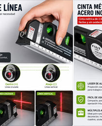 NIVEL LÁSER MULTIUSOS 3 EN 1 CON CINTA MÉTRICA