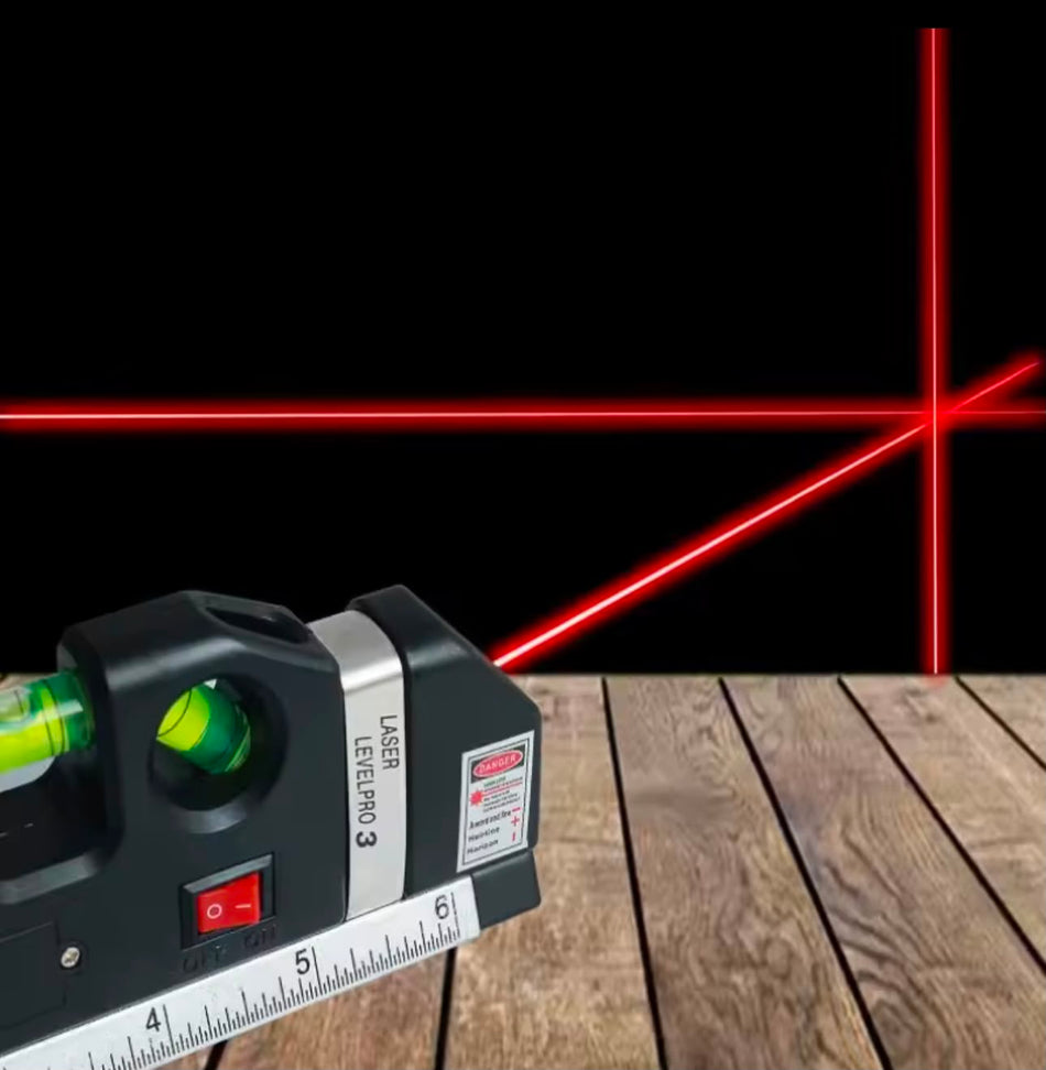 NIVEL LÁSER MULTIUSOS 3 EN 1 CON CINTA MÉTRICA