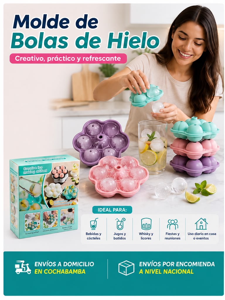 🥃❄️ ¡Eleva tus Bebidas! Molde para Esferas de Hielo de Silicona 🧊