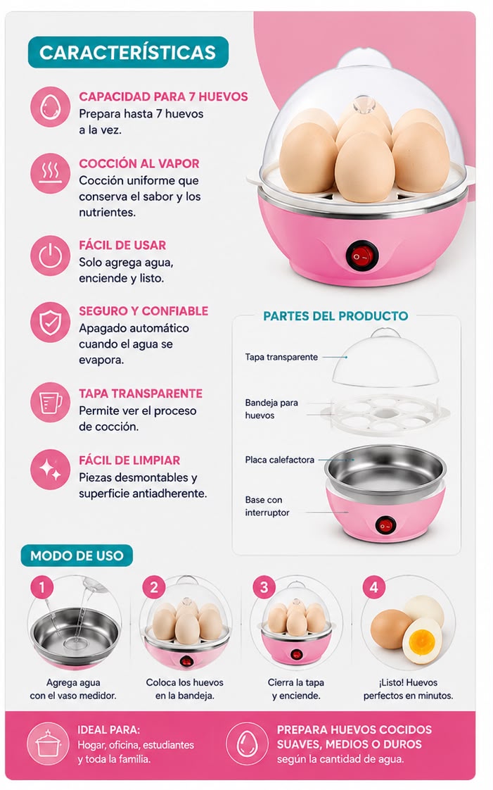 🥚✨ ¡Hervidor de Huevos Eléctrico! Cocción Perfecta en Minutos ⏱️🍳