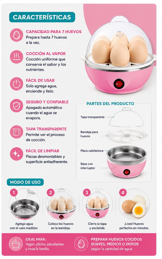 🥚✨ ¡Hervidor de Huevos Eléctrico! Cocción Perfecta en Minutos ⏱️🍳